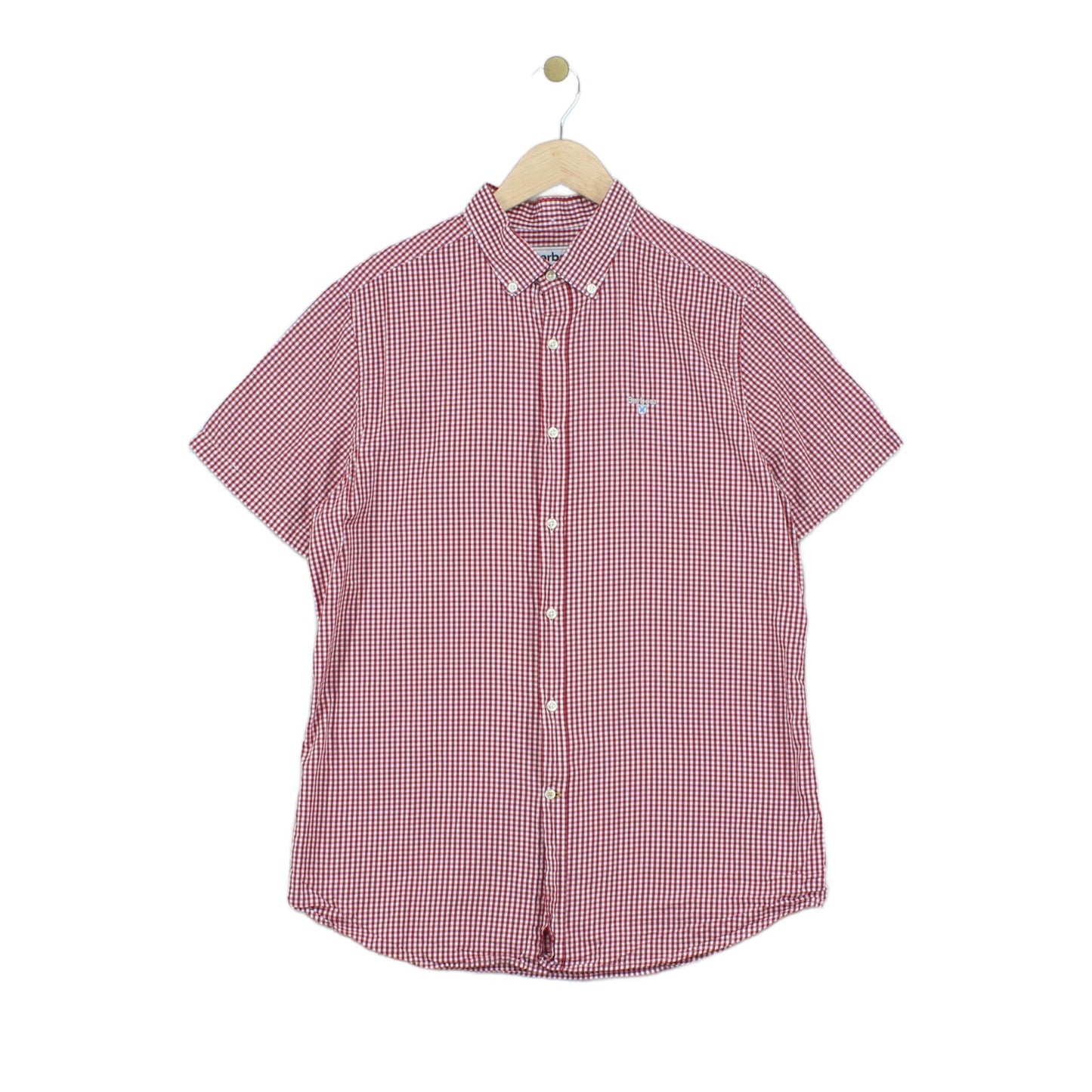 Mens Check Shirt Tailored Fit Short Sleeve Button Up