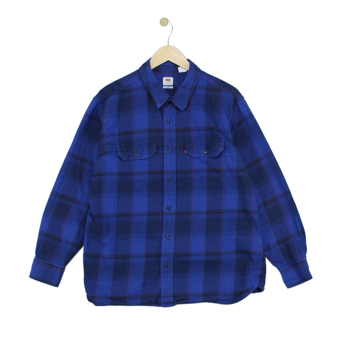 Mens Plaid Shirt Button Up Relaxed