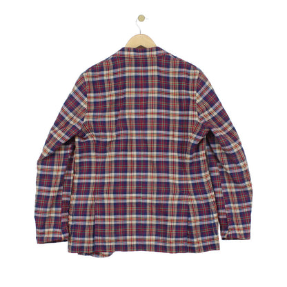Mens Plaid Blazer Lightweight Cotton