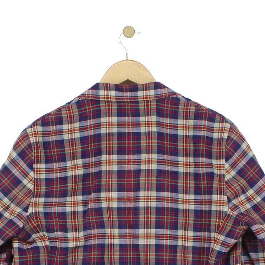 Mens Plaid Blazer Lightweight Cotton