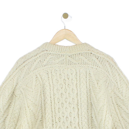 Mens Aran Knit Jumper Uk Made Wool