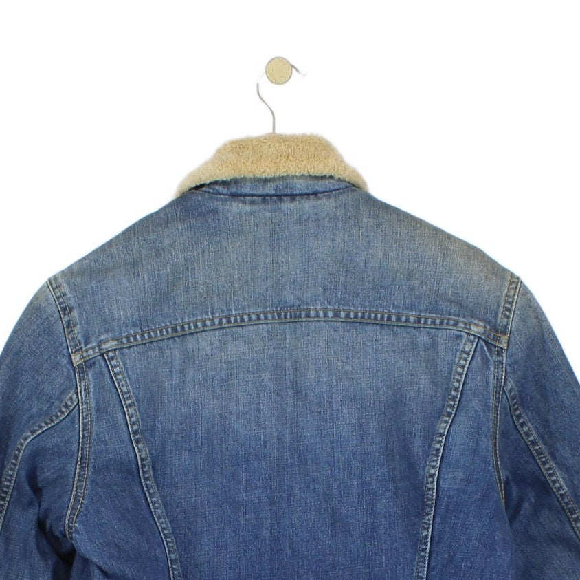 Mens Denim Jacket Sherpa Slim