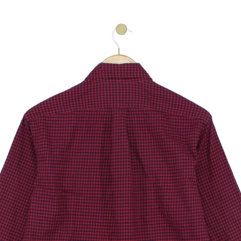 Mens Plaid Shirt Custom Fit Button Up Long Sleeve