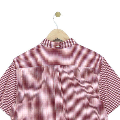 Mens Check Shirt Tailored Fit Short Sleeve Button Up