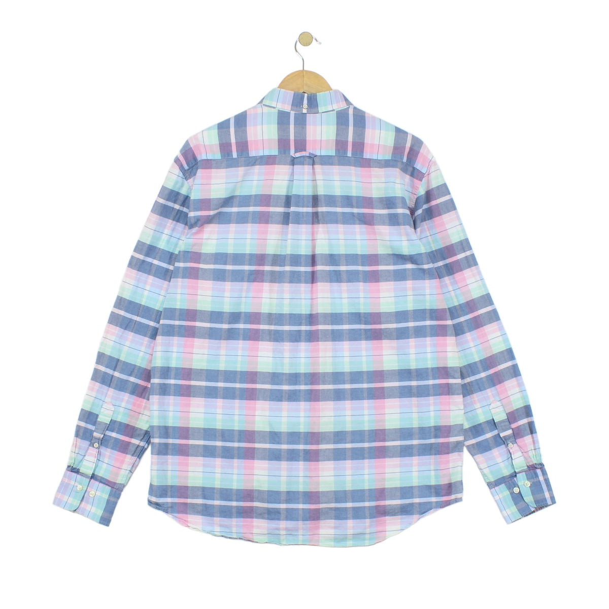 Mens Madras Plaid Shirt Regular Fit Button Down