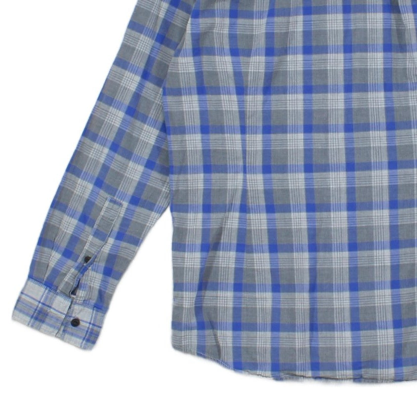Mens Plaid Shirt Slim Fit Button Up