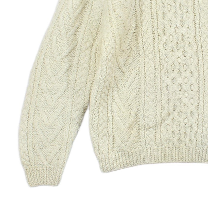 Mens Aran Knit Jumper Uk Made Wool