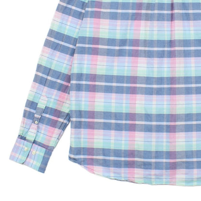 Mens Madras Plaid Shirt Regular Fit Button Down