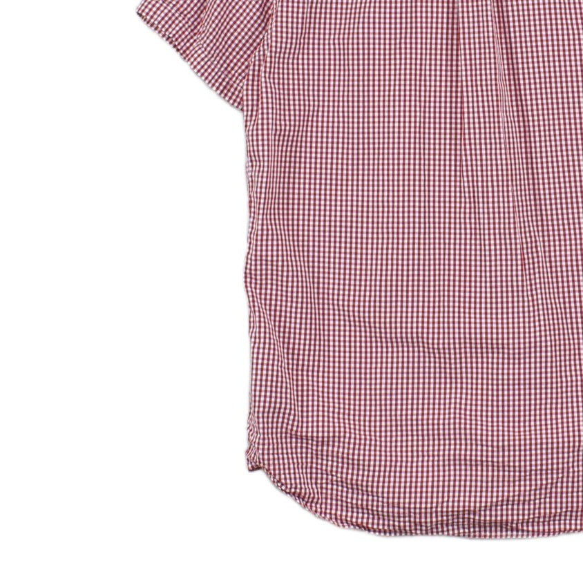 Mens Check Shirt Tailored Fit Short Sleeve Button Up