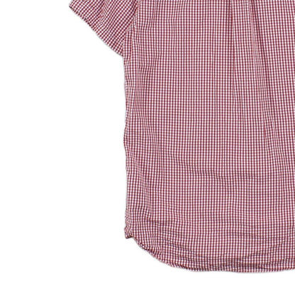 Mens Check Shirt Tailored Fit Short Sleeve Button Up