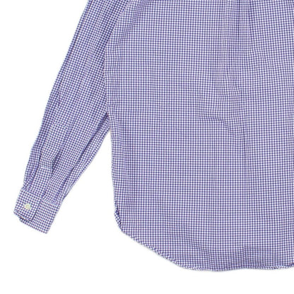 Mens Check Shirt Classic Gingham Long Sleeve
