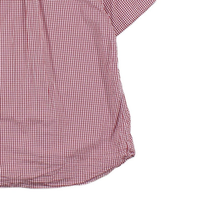 Mens Check Shirt Tailored Fit Short Sleeve Button Up