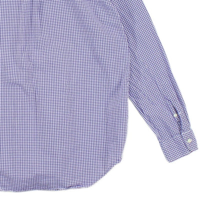 Mens Check Shirt Classic Gingham Long Sleeve