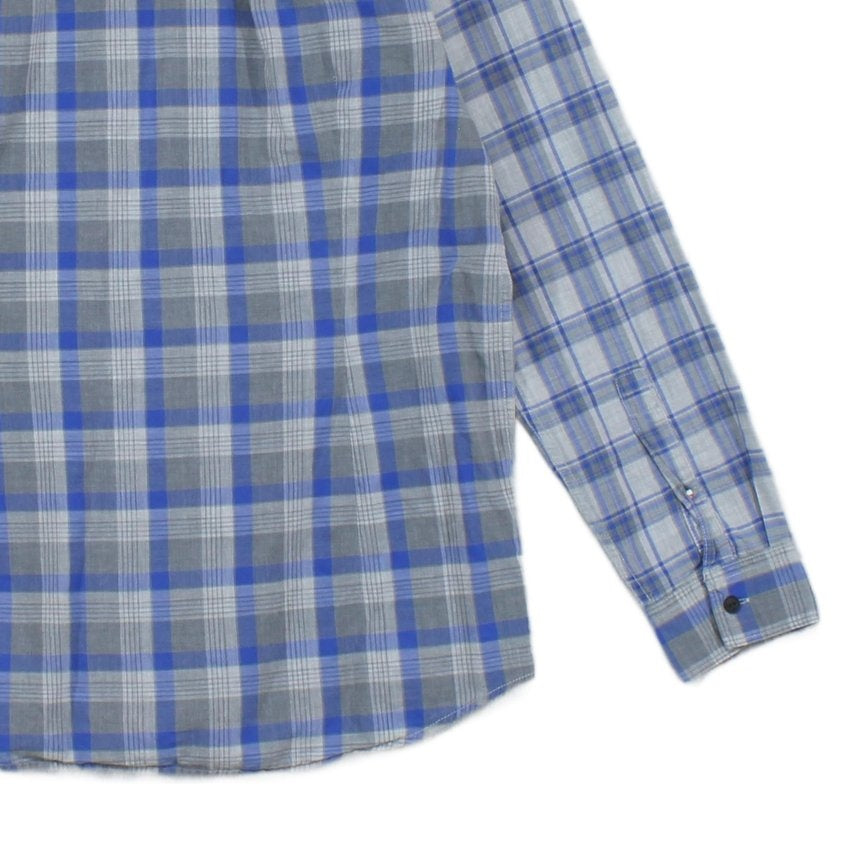 Mens Plaid Shirt Slim Fit Button Up