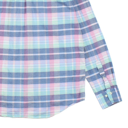 Mens Madras Plaid Shirt Regular Fit Button Down