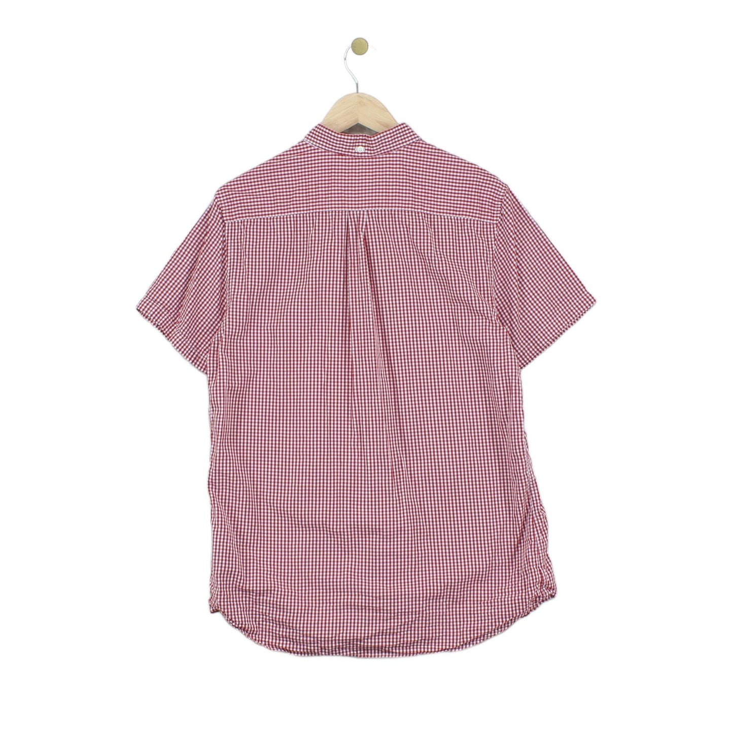 Mens Check Shirt Tailored Fit Short Sleeve Button Up