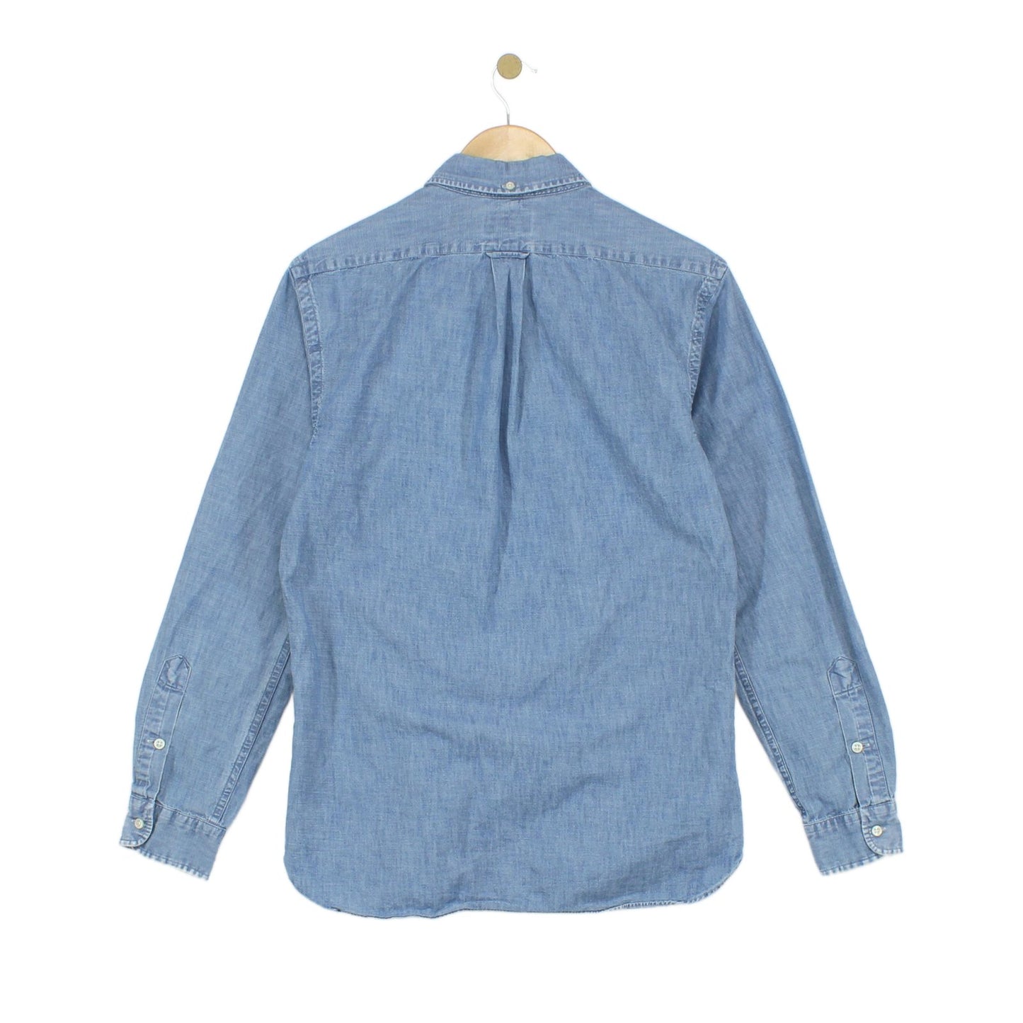 Mens Denim Shirt Slim Fit Button Up Long Sleeve