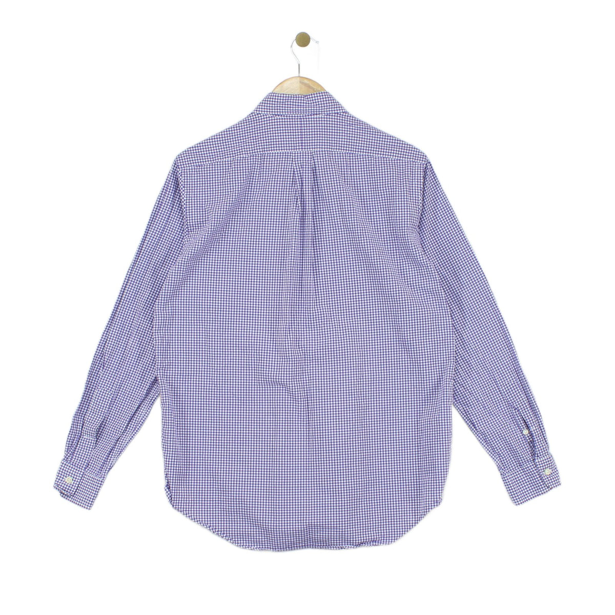 Mens Check Shirt Classic Gingham Long Sleeve
