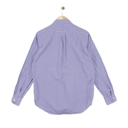 Mens Check Shirt Classic Gingham Long Sleeve