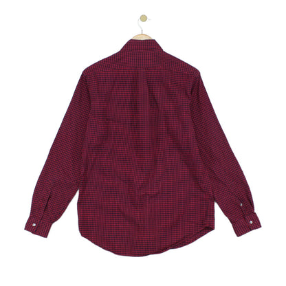 Mens Plaid Shirt Custom Fit Button Up Long Sleeve