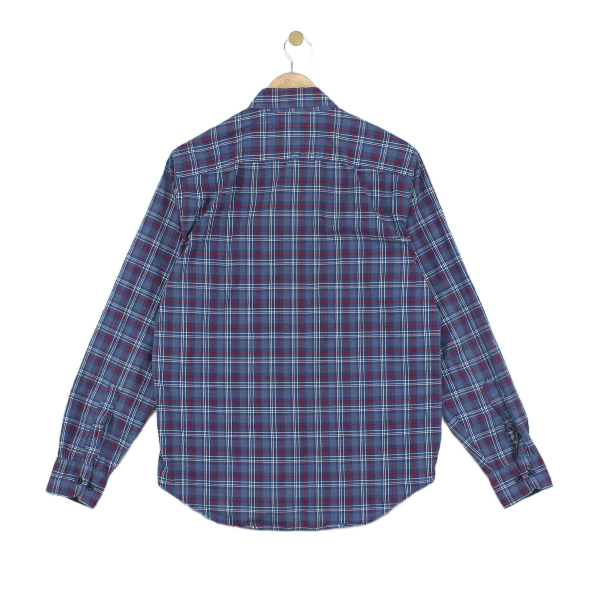 Mens Plaid Shirt Long Sleeve Button Up Check