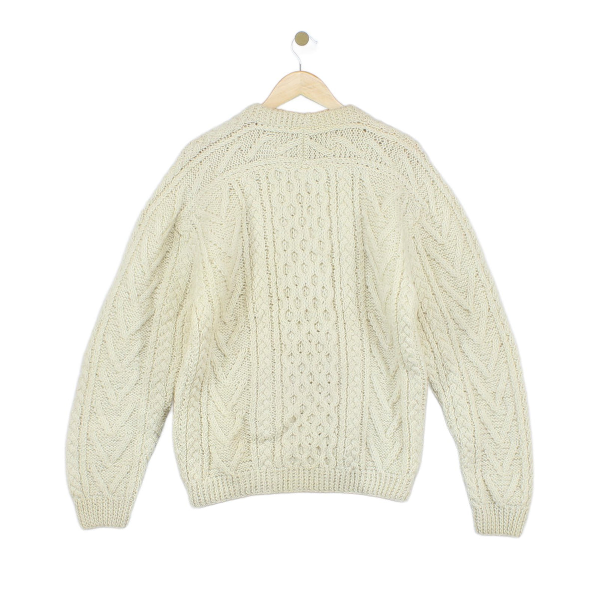 Mens Aran Knit Jumper Uk Made Wool