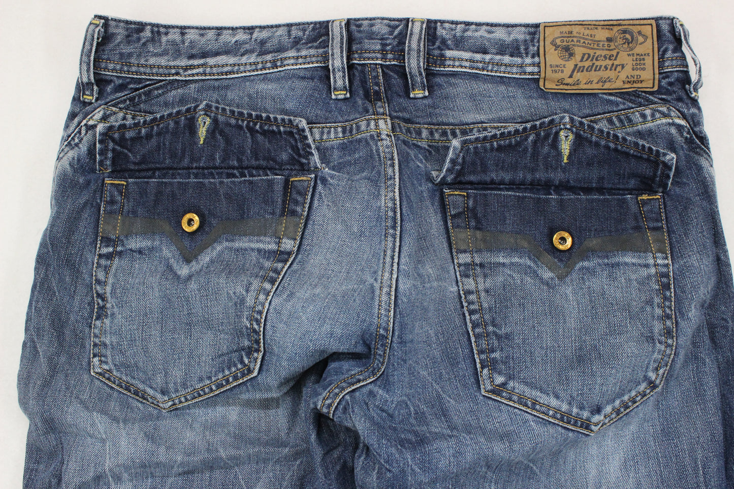 Mens Ruky Jeans Distressed Relaxed Bootcut