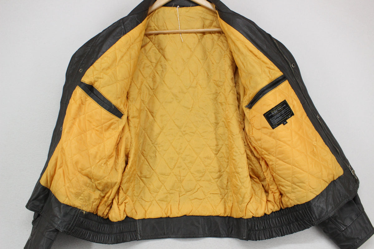 Mens Leather Jacket Full Zip