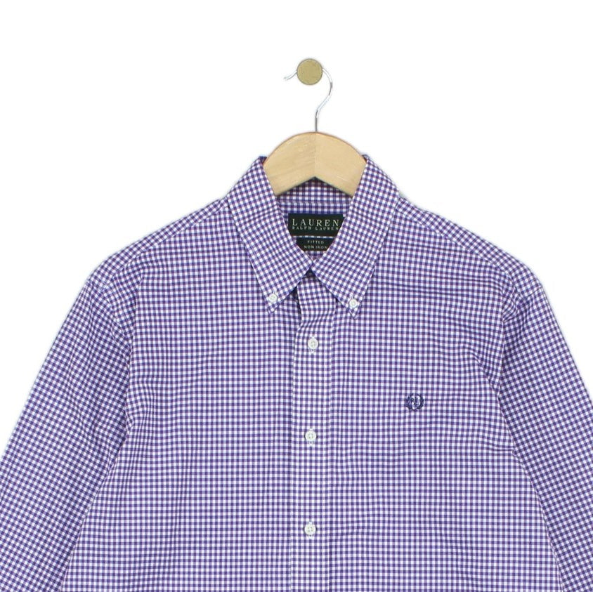 Mens Check Shirt Long Sleeve Fitted