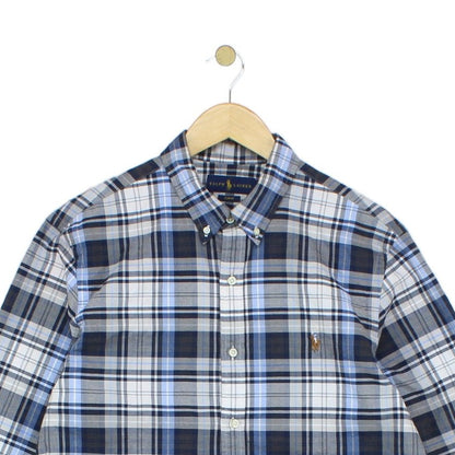 Mens Plaid Shirt Slim Fit Button Down Long Sleeve