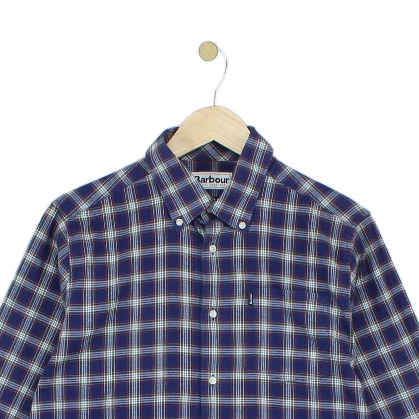 Mens Plaid Shirt Tailored Long Sleeve