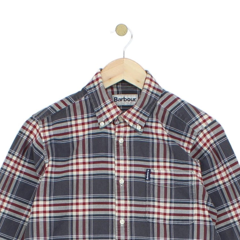 Mens Plaid Shirt Stretch Button Up Tailored Fit