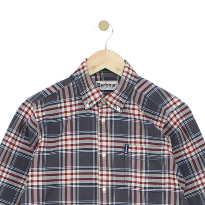Mens Plaid Shirt Stretch Button Up Tailored Fit