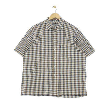 Mens Plaid Shirt Short Sleeve