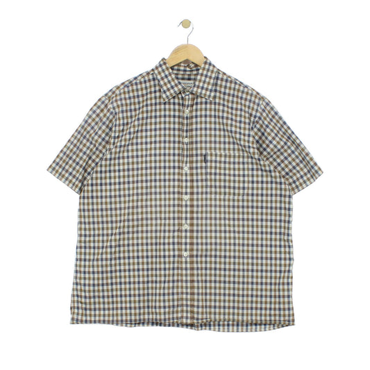 Mens Plaid Shirt Short Sleeve