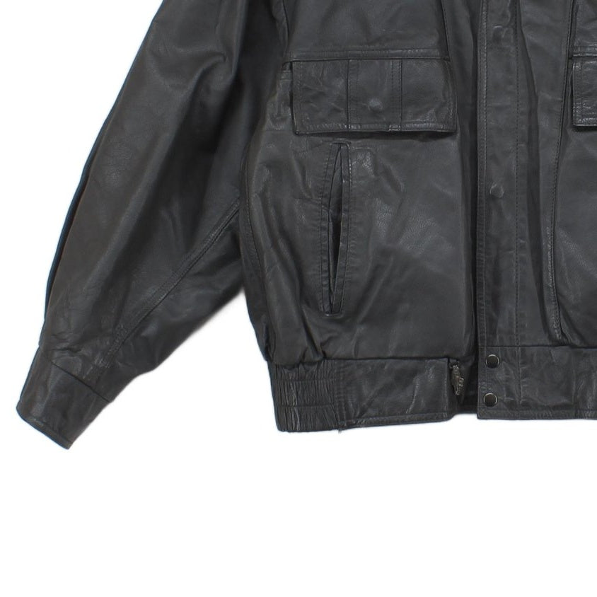 Mens Leather Jacket Full Zip