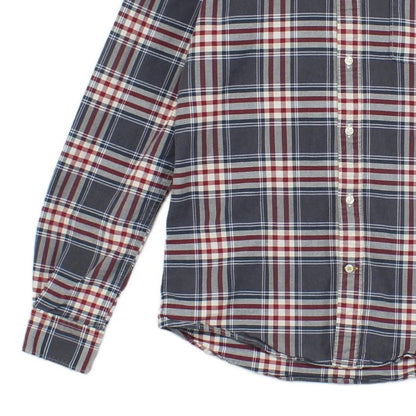 Mens Plaid Shirt Stretch Button Up Tailored Fit