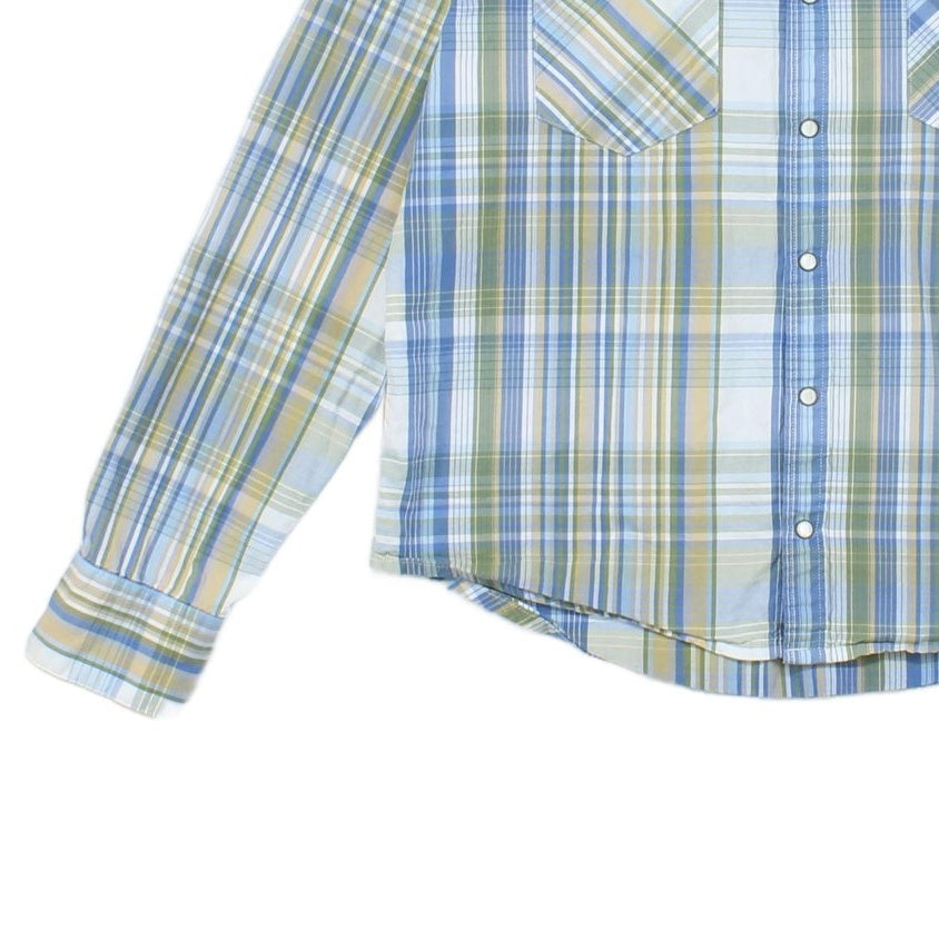 Mens Plaid Shirt Western Long Sleeve Button Up