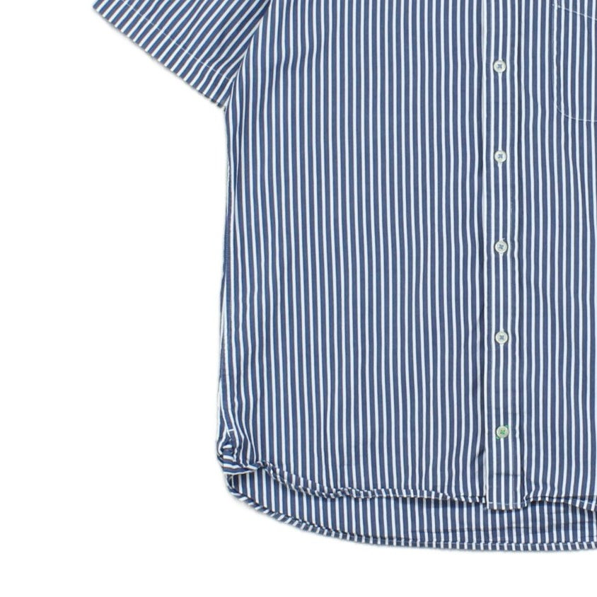 Mens Striped Shirt Short Sleeve Casual Button Up