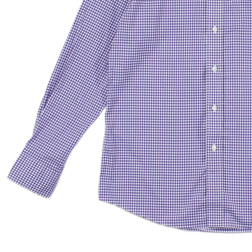 Mens Check Shirt Long Sleeve Fitted