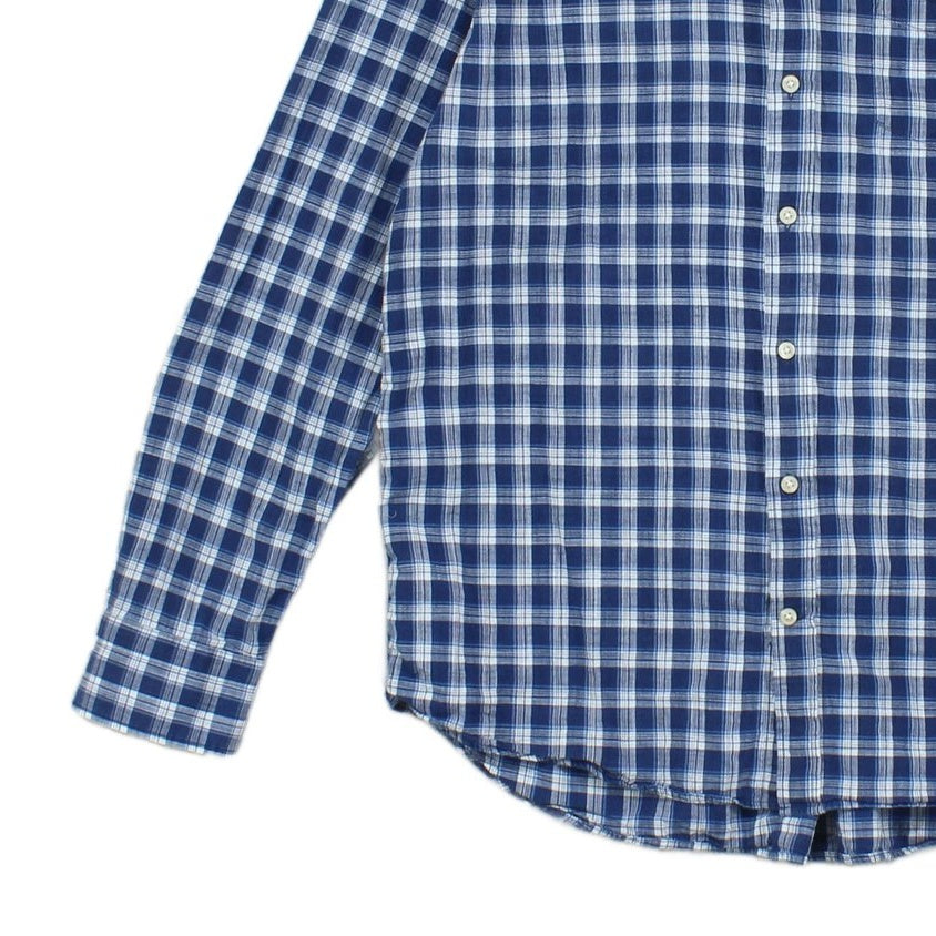 Mens Plaid Shirt Button Up Long Sleeve Indian Madras