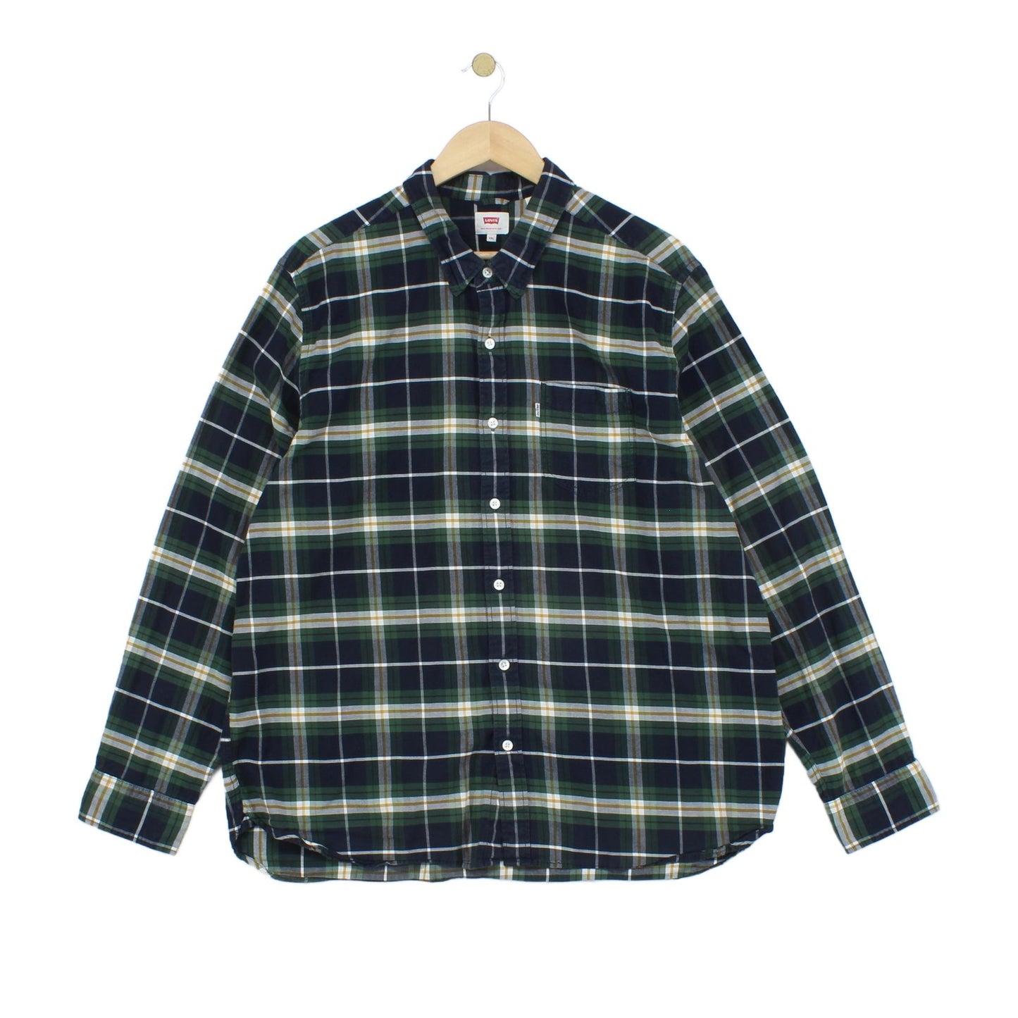 Mens Check Shirt Button Up Long Sleeve