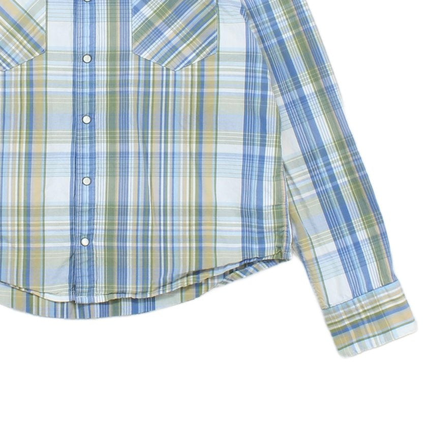 Mens Plaid Shirt Western Long Sleeve Button Up