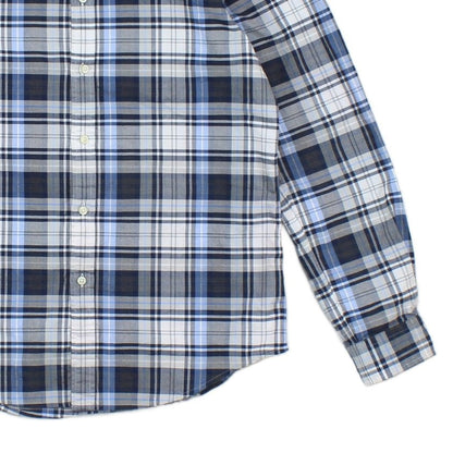 Mens Plaid Shirt Slim Fit Button Down Long Sleeve