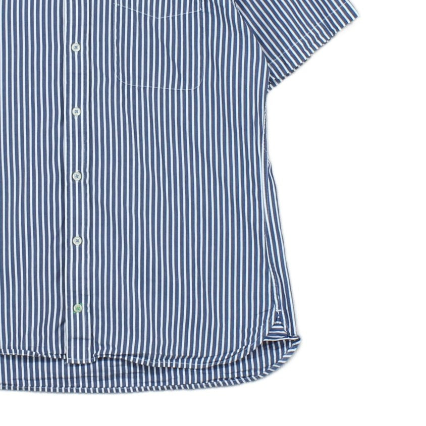 Mens Striped Shirt Short Sleeve Casual Button Up