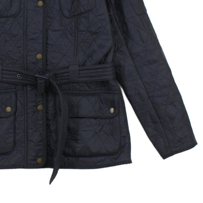 Womens Quilted Jacket Belted Full Zip