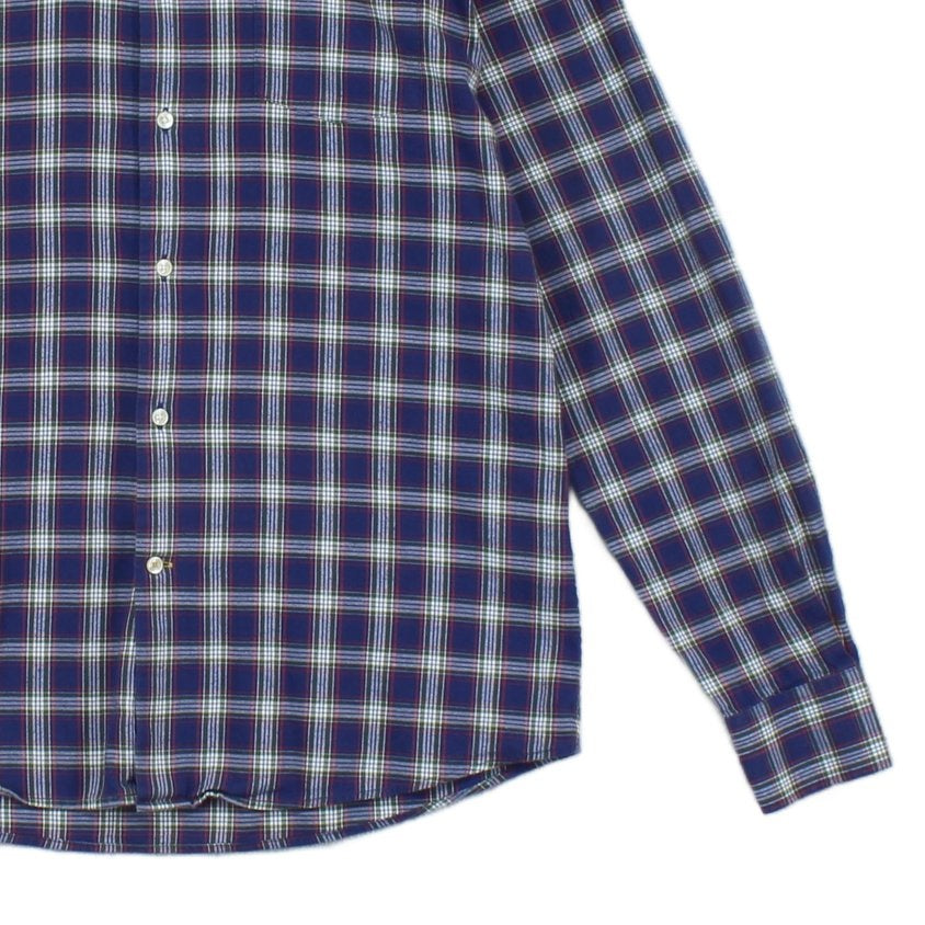 Mens Plaid Shirt Tailored Long Sleeve