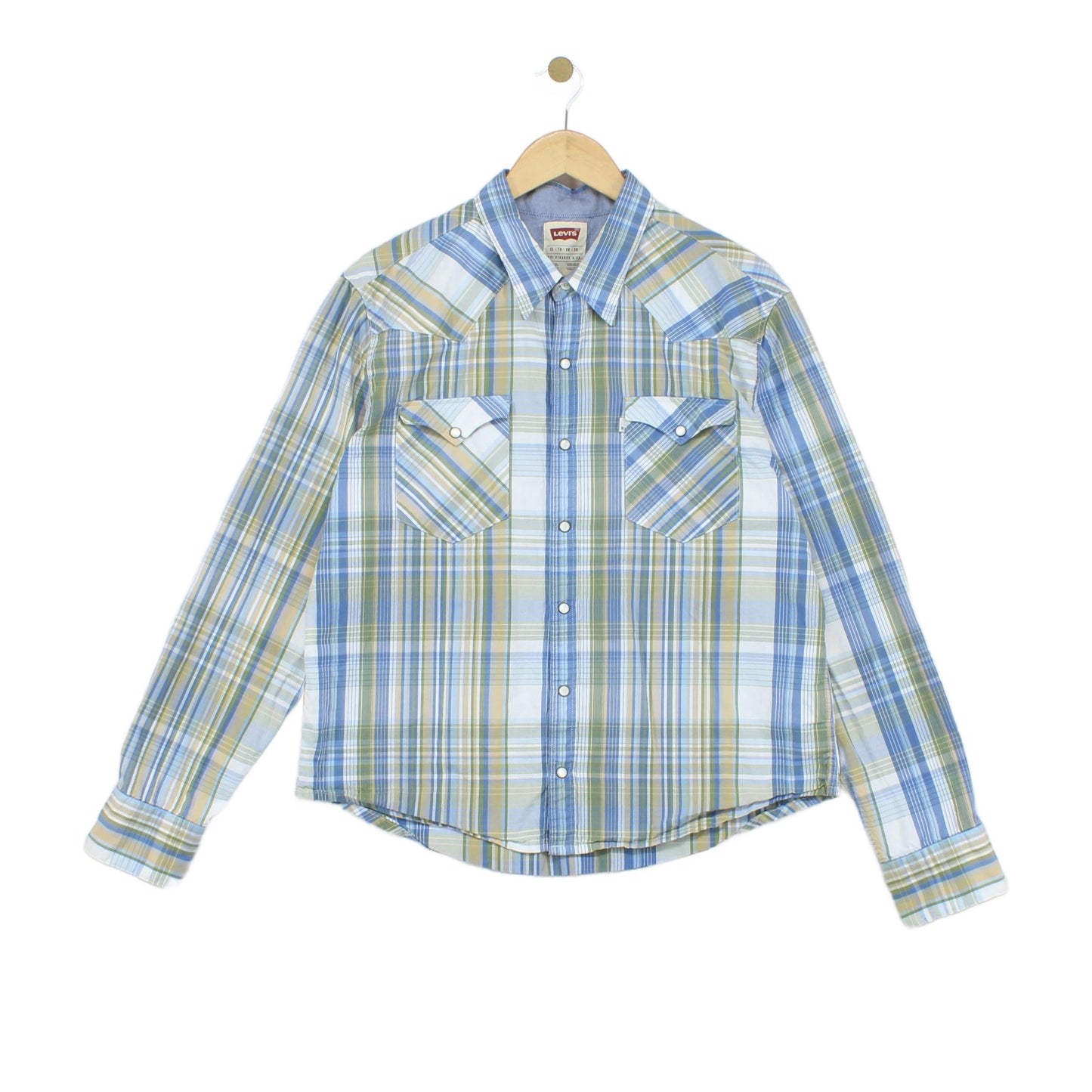 Mens Plaid Shirt Western Long Sleeve Button Up