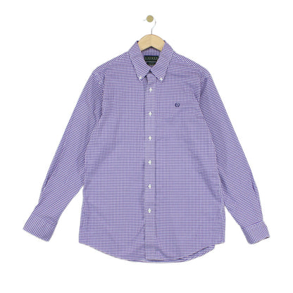 Mens Check Shirt Long Sleeve Fitted