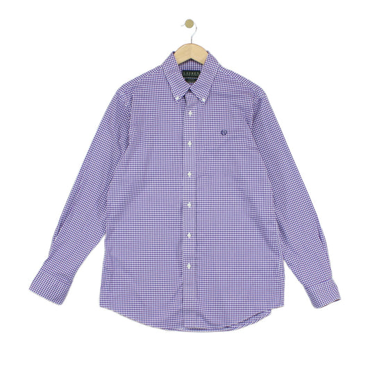 Mens Check Shirt Long Sleeve Fitted